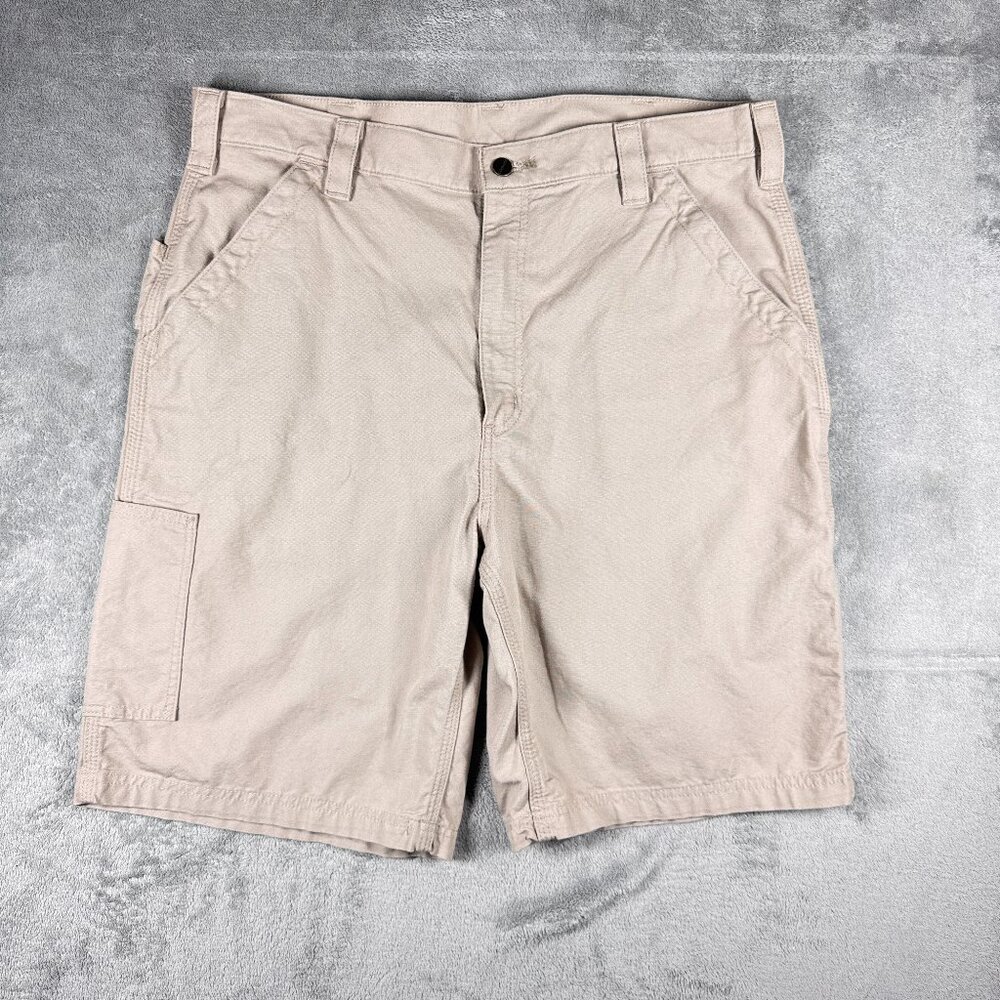 Carhartt Carpenter Original Fit Shorts Men's 38 Khaki Canvas Work‎ B147